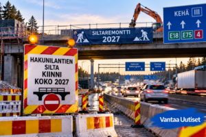Hakunilantien silta kiinni